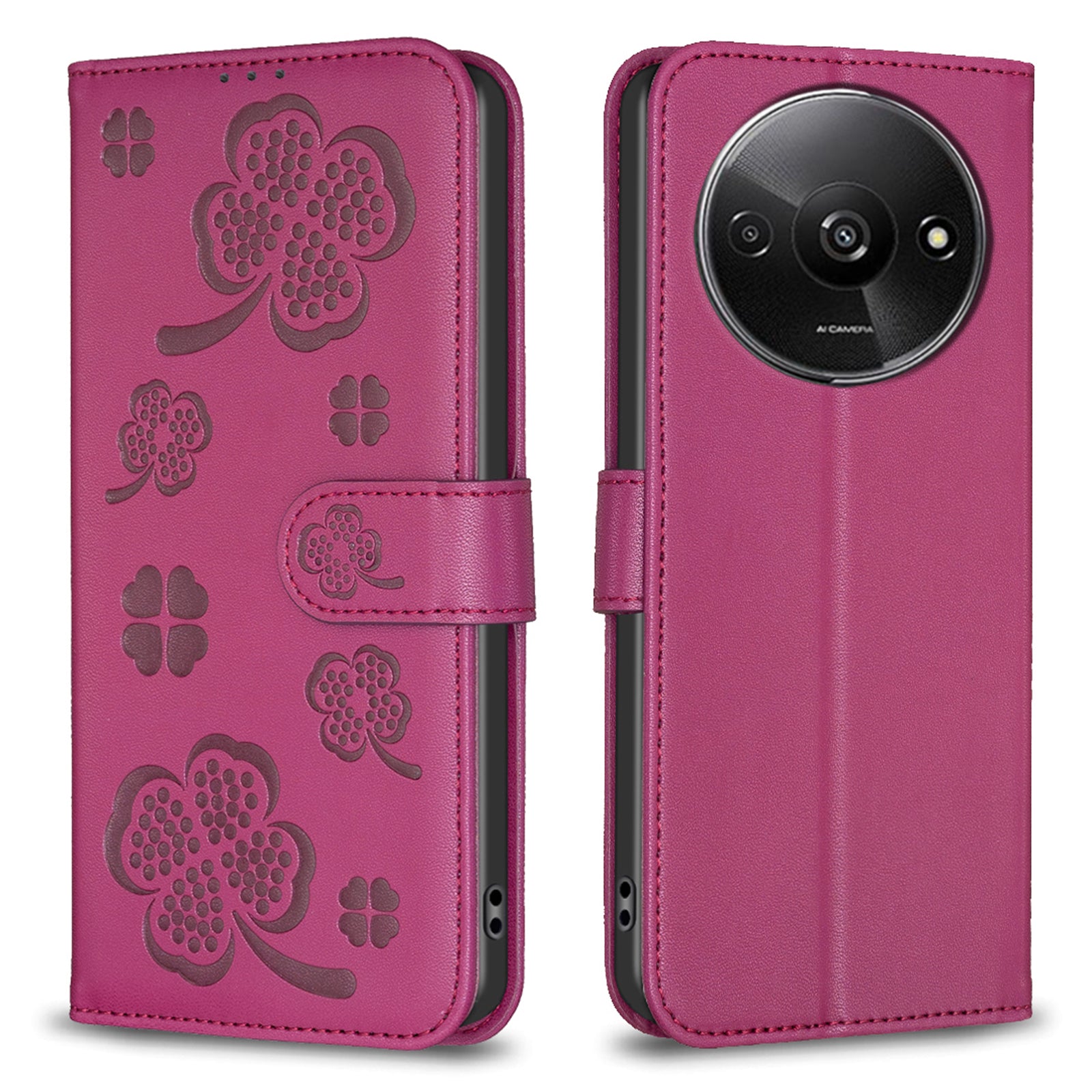 For Xiaomi Redmi A3 / Poco C61 4G Case Lucky Clover Leather Flip Phone Cover For Xiaomi Redmi A3 / Poco C61 4G Case Lucky Clover Leather Flip Phone Cover